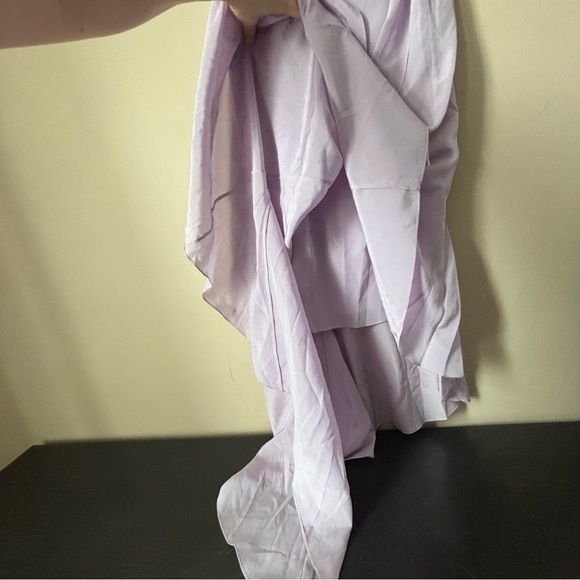 NWOT MATERIEL TBILISI Sz 10 Silk Asymmetrical Flare Slip Dress In Lilac Lavender - Picture 7 of 11